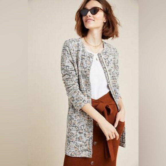 Anthropologie Dolan Would Leopard Longline Blazer Tweed - Picture 1 of 6